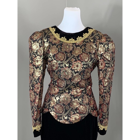 Vintage 90s Jessica McClintock VictorianGoth SteamPunk Witchy Belle Epoque Dress - Picture 3 of 11